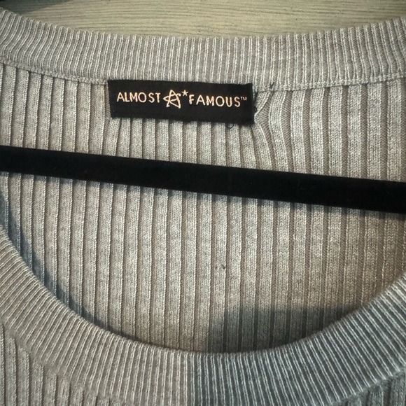 Almost Famous Light Gray Long Sleeve Dress - Picture 6 of 8